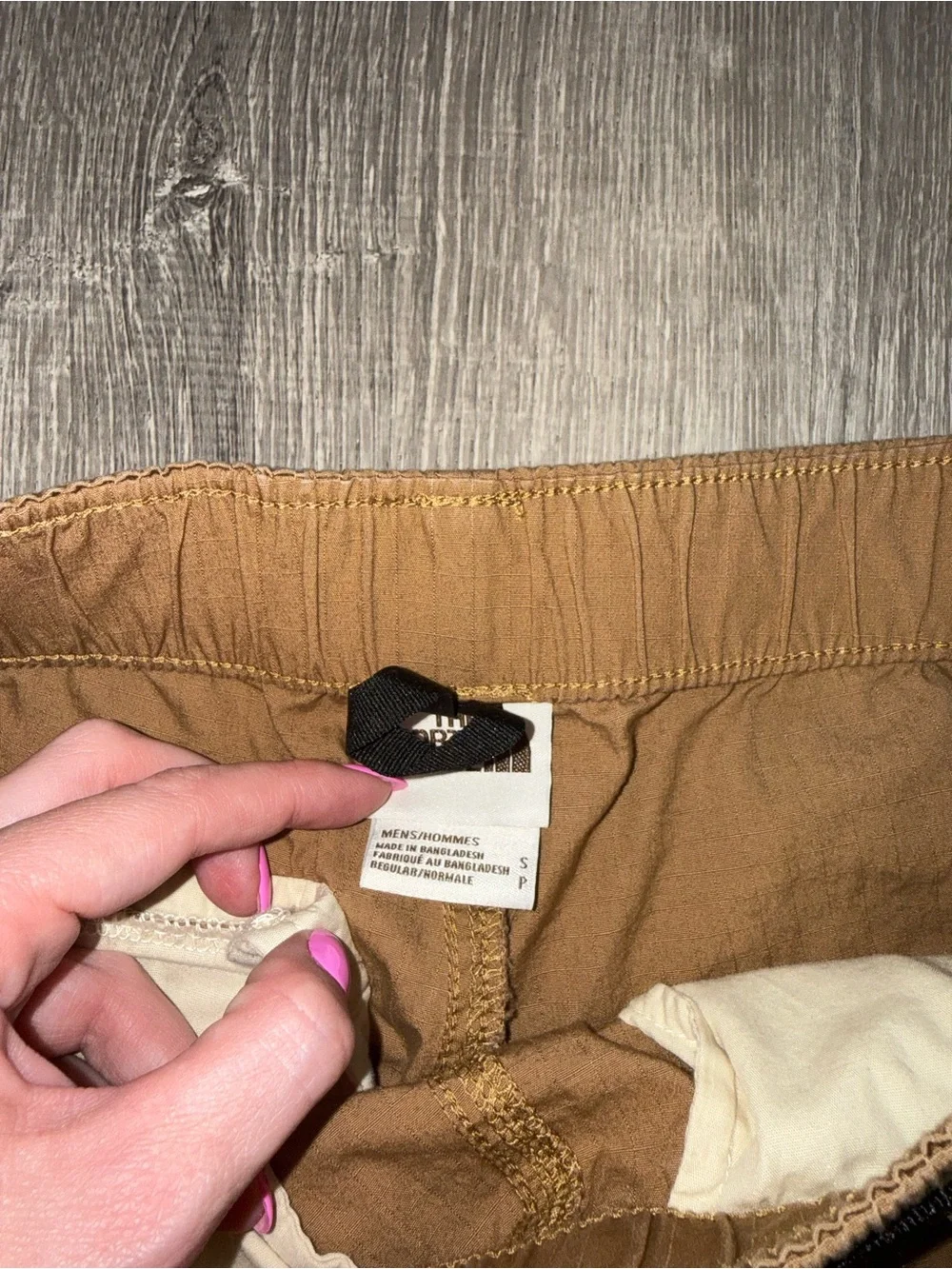 The North Face Men's Caramel Cargo Shorts with Black Accents
